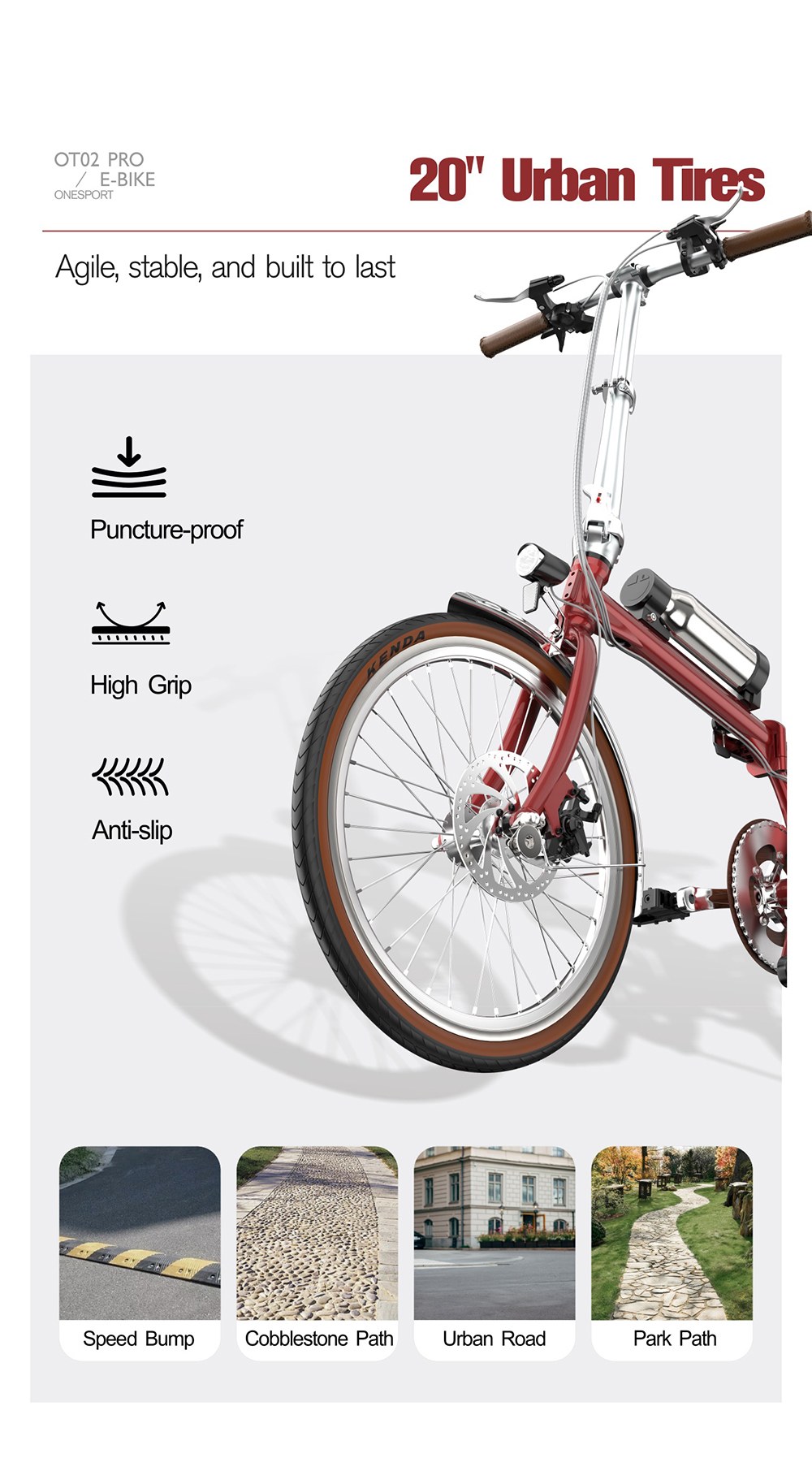 ONESPORT OT02 Pro Falt-Elektrofahrrad, 250-W-Motor, 36-V-5,2-Ah-Akku, 20-Zoll-Reifen, 25 km/h H&ouml;chstgeschwindigkeit, 25 km Reichweite, mechanische Scheibenbremse, Shimano 7-Gang-Schaltung &ndash; Rot
