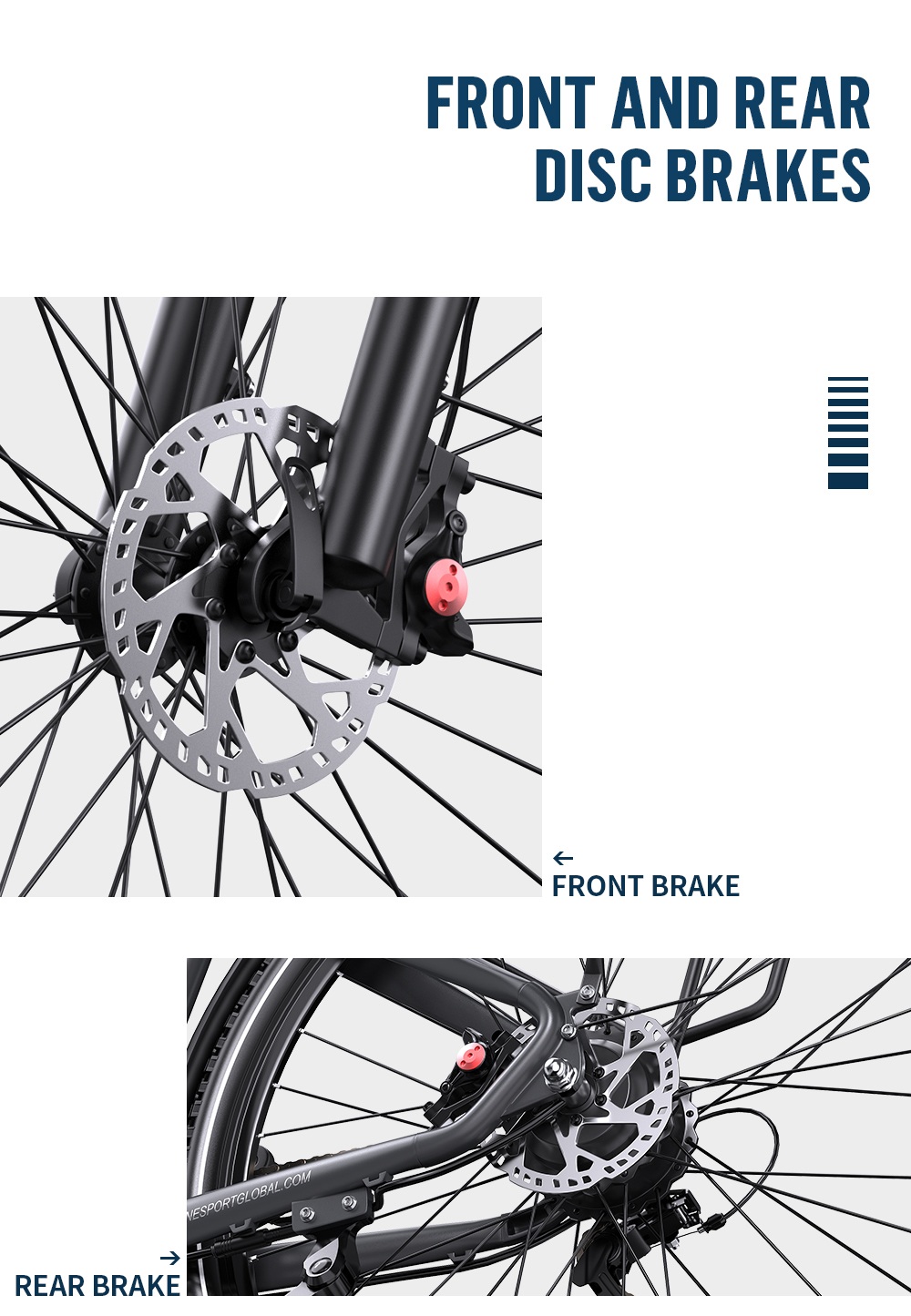 ONESPORT OT05 Pro Elektrofahrrad, 250W Motor, 36V 22,5Ah Batterie, 700*50C Reifen, 25 km/h H&ouml;chstgeschwindigkeit, 140 km Reichweite, hydraulische Scheibenbremsen, Vorderradaufh&auml;ngung, Shimano 7-Gang-Schaltung &ndash; Tech Grau