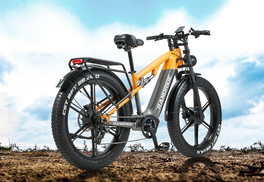 RANDRIDE YX80M-2 Vélo Électrique, Moteur 1000W*2, Batterie 48V 20Ah, Pneus 26*4.0 Pouces, Vitesse Maximale 45 km/h, Freins à Disque Doubles, Suspension Intégrale, Shimano 7 Vitesses