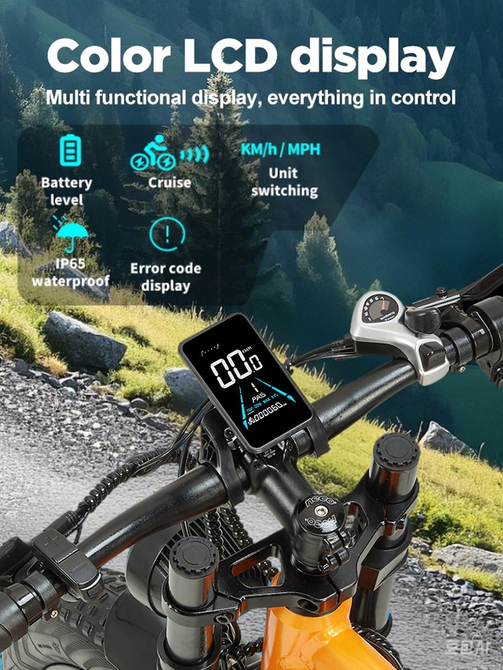 RANDRIDE YX80M-2 Vélo Électrique, Moteur 1000W*2, Batterie 48V 20Ah, Pneus 26*4.0 Pouces, Vitesse Maximale 45 km/h, Freins à Disque Doubles, Suspension Intégrale, Shimano 7 Vitesses