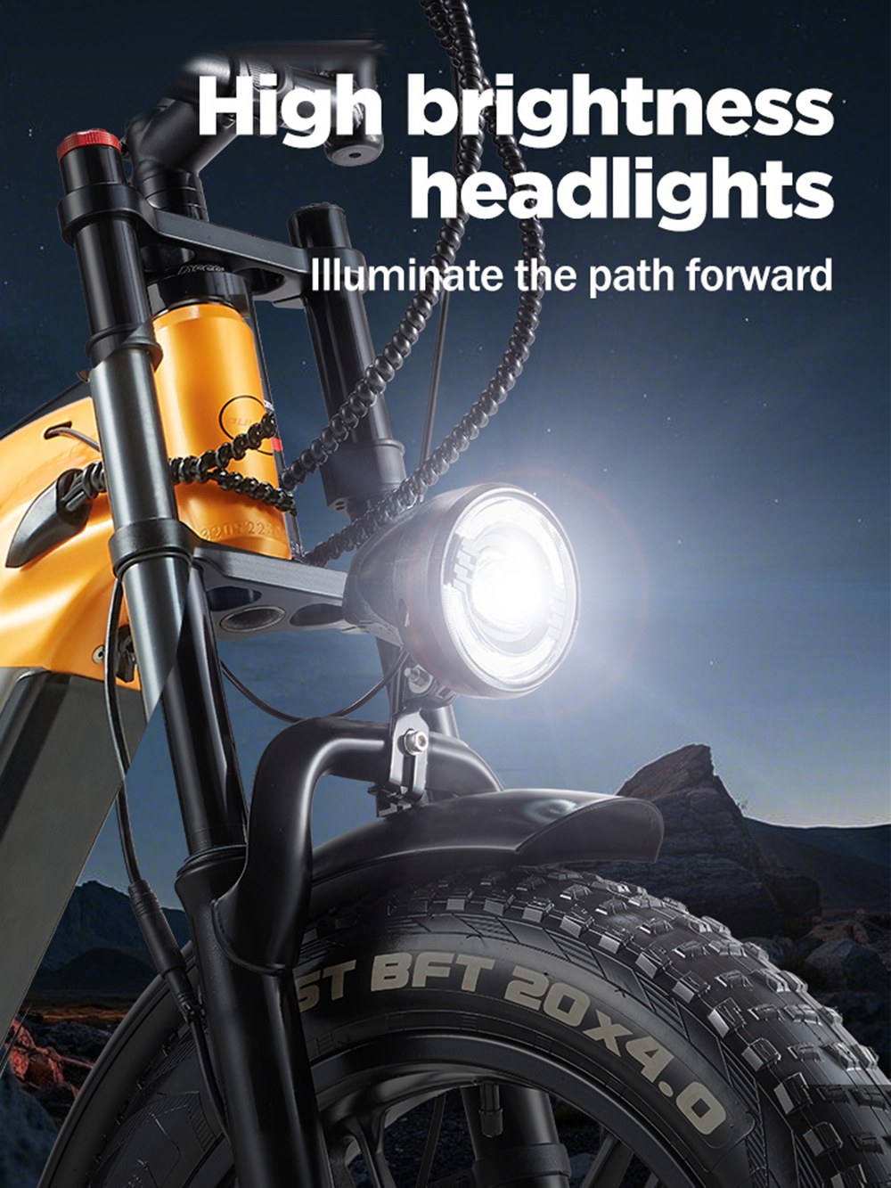 RANDRIDE YX80M-2 Vélo Électrique, Moteur 1000W*2, Batterie 48V 20Ah, Pneus 26*4.0 Pouces, Vitesse Maximale 45 km/h, Freins à Disque Doubles, Suspension Intégrale, Shimano 7 Vitesses