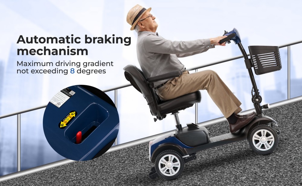 Sweetrich S1 Sport Mobility Scooter, 300W motor, 24V 12Ah batéria, max. rýchlosť 8 km/h, dojazd 15 km - modrý