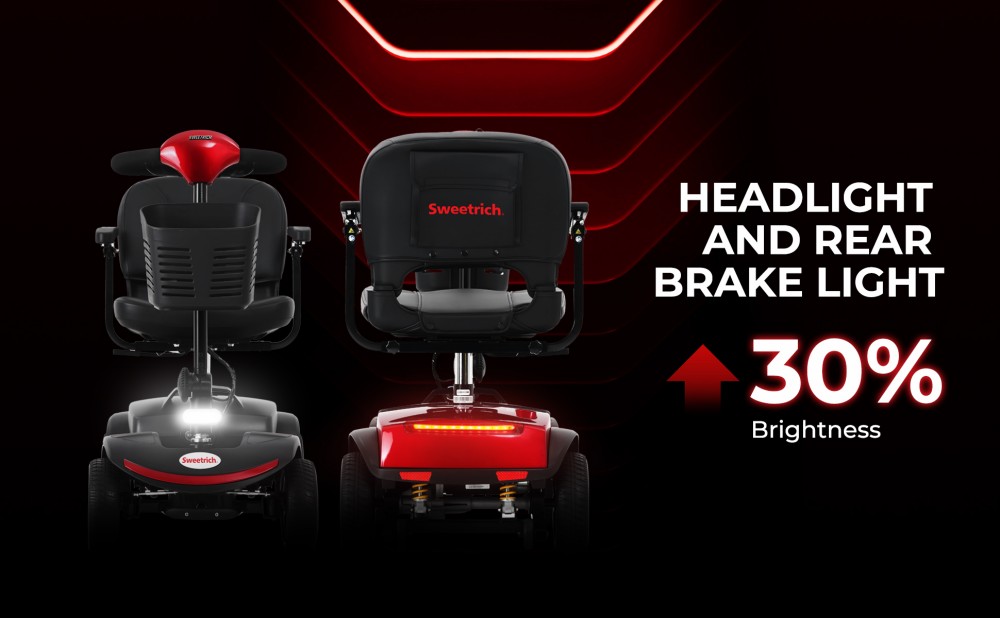 Športová kolobežka Sweetrich S1, motor 300 W, batéria 24 V 12 Ah, max. rýchlosť 8 km/h, dojazd 15 km - červená