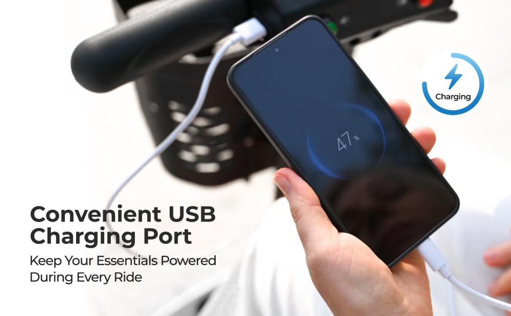 Sweetrich S2 Mobility Scooter, 250W motor, 24V 12Ah batéria, max. rýchlosť 6 km/h, dojazd 15 km - čierny