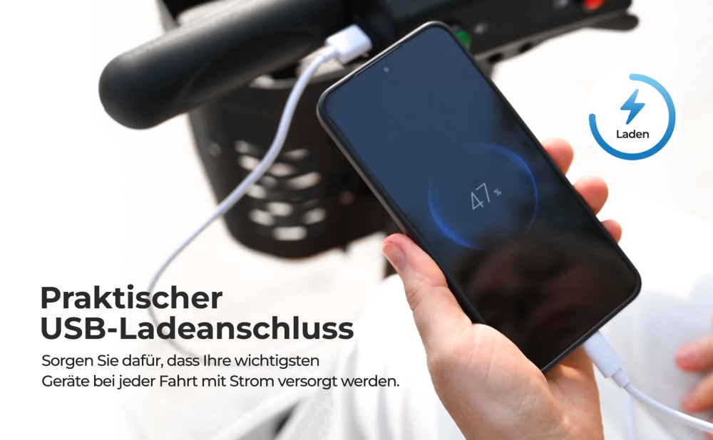 Sweetrich S2 Mobilitätsroller, 250W Motor, 24V 12Ah Batterie, 6 km/h Höchstgeschwindigkeit, 15 km Reichweite - Schwarz