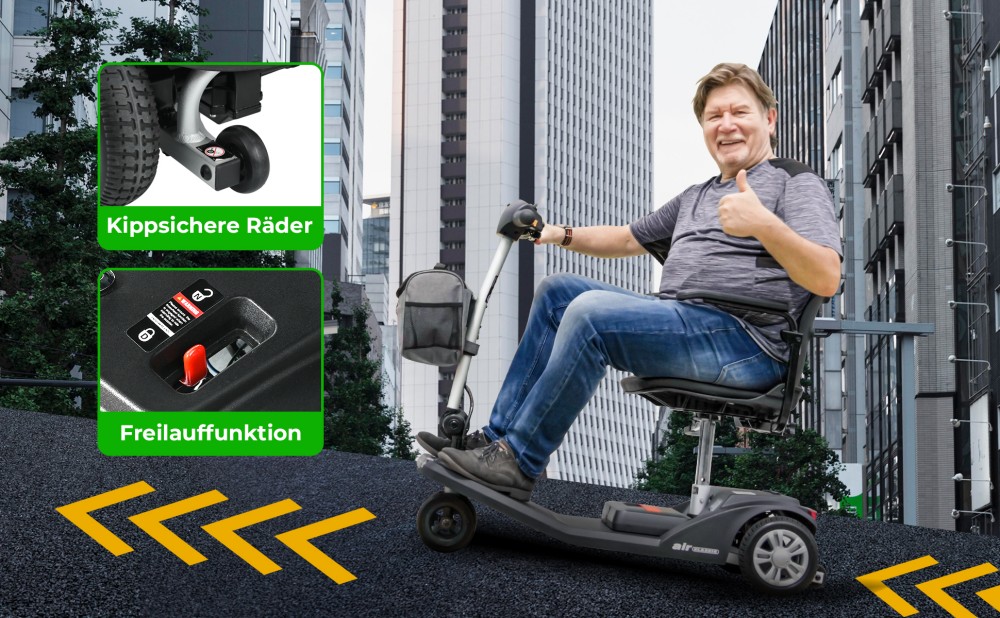 Sweetrich Air Classic Mobilitätsroller, 250W Motor, 24V 12Ah Batterie, 6 km/h Höchstgeschwindigkeit, 16 km Reichweite