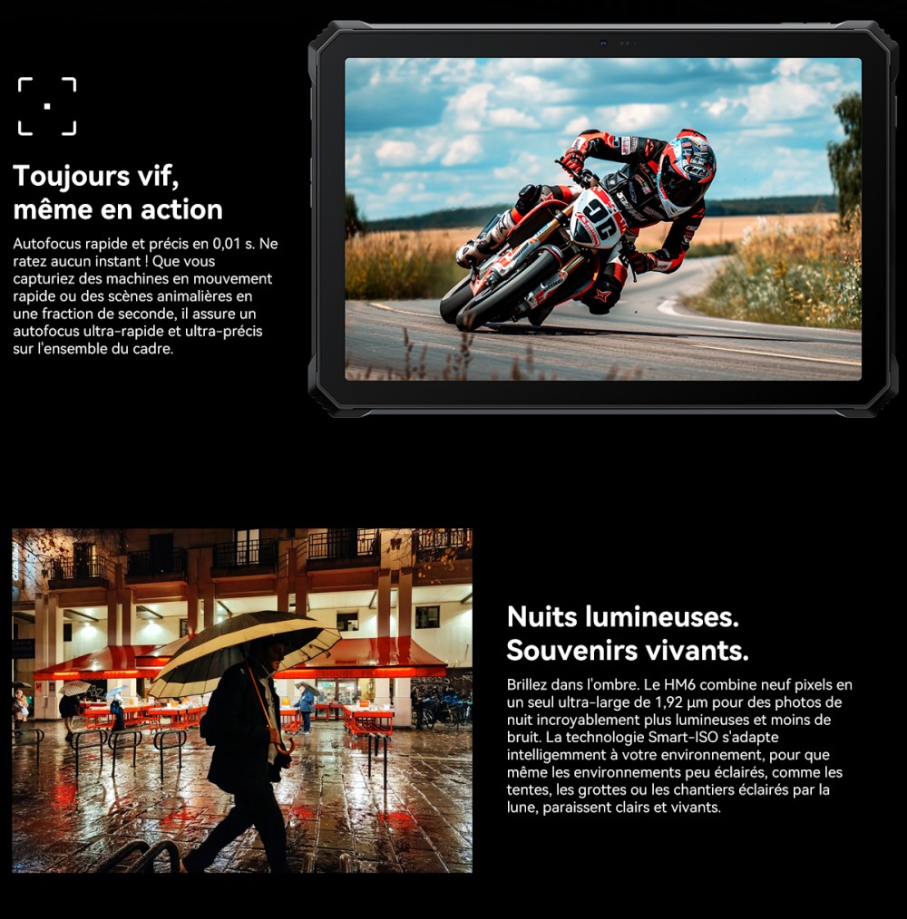 Blackview Active 12 Pro 5G Projecteur AI Tablette Robuste, Projection 1080P 120 pouces 200LM, Android 15, Écran IPS 11 pouces 1920*1200, MT6878 8 cœurs, 12 Go + 24 Go de RAM extensible, 256 Go de ROM, Batterie 30000 mAh, Charge rapide 120W, Caméra 50MP+108MP, Wi-Fi 6E