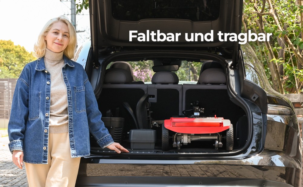 Sweetrich S2 Mobilit&auml;tsroller, 250W Motor, 24V 12Ah Batterie, 6 km/h H&ouml;chstgeschwindigkeit, 15 km Reichweite - Rot