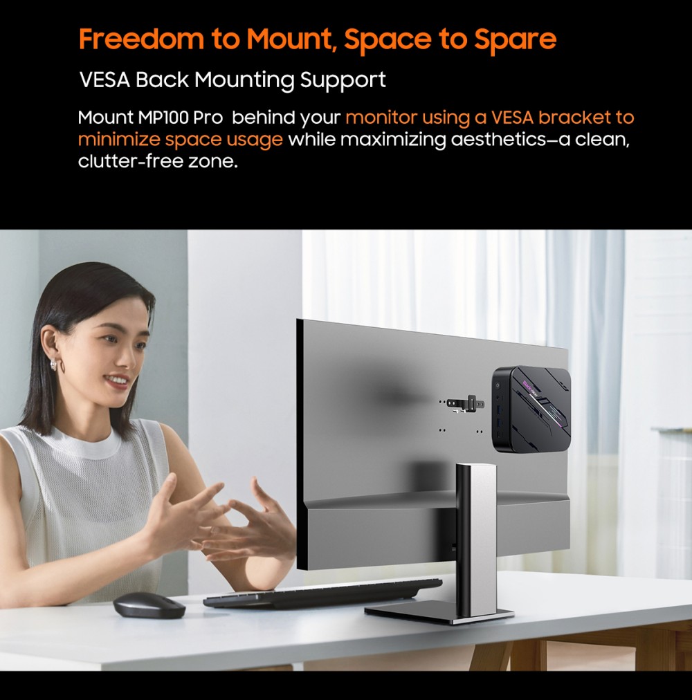 Blackview MP100 Pro Mini-PC, Intel i9-12900HK 14 Kerne, max. 5,0 GHz, 16 GB RAM, 1 TB SSD, HDMI+DP+USB-C Dreifach-4K-Display, WiFi 6 Bluetooth 5.2, 4*USB 3.2 Gen 1 Typ-A, 2*USB 3.2 Gen 2 Typ-A, 1*RJ45, 1*Audio-Buchse