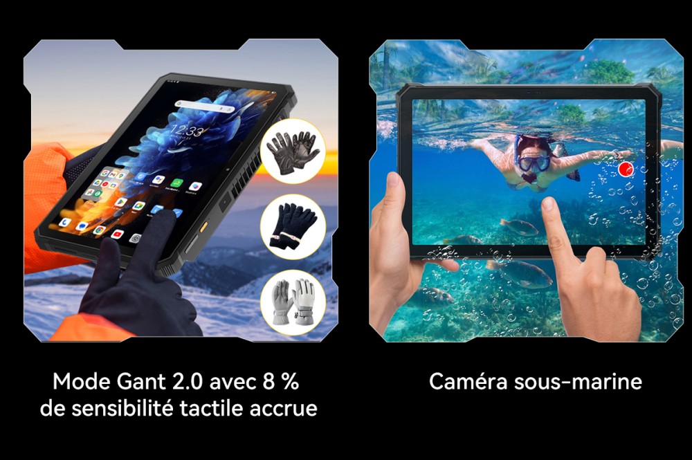 Blackview Active 12 Pro 5G Projecteur AI Tablette Robuste, Projection 1080P 120 pouces 200LM, Android 15, Écran IPS 11 pouces 1920*1200, MT6878 8 cœurs, 12 Go + 24 Go de RAM extensible, 256 Go de ROM, Batterie 30000 mAh, Charge rapide 120W, Caméra 50MP+108MP, Wi-Fi 6E