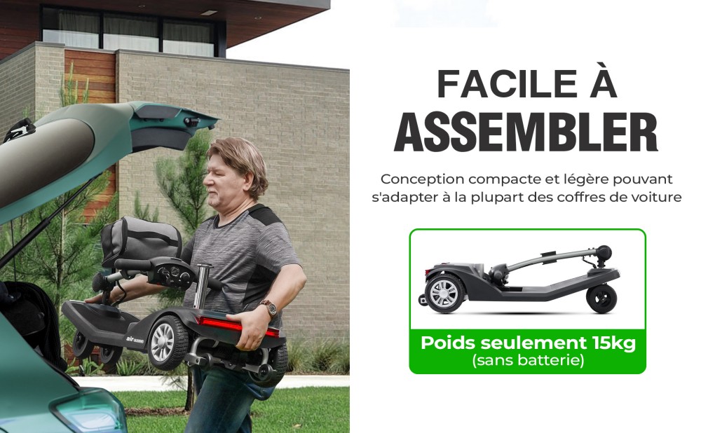 Sweetrich Air Classic Trottinette de mobilité, moteur 250W, batterie 24V 12Ah, vitesse maximale de 6 km/h, autonomie de 16 km