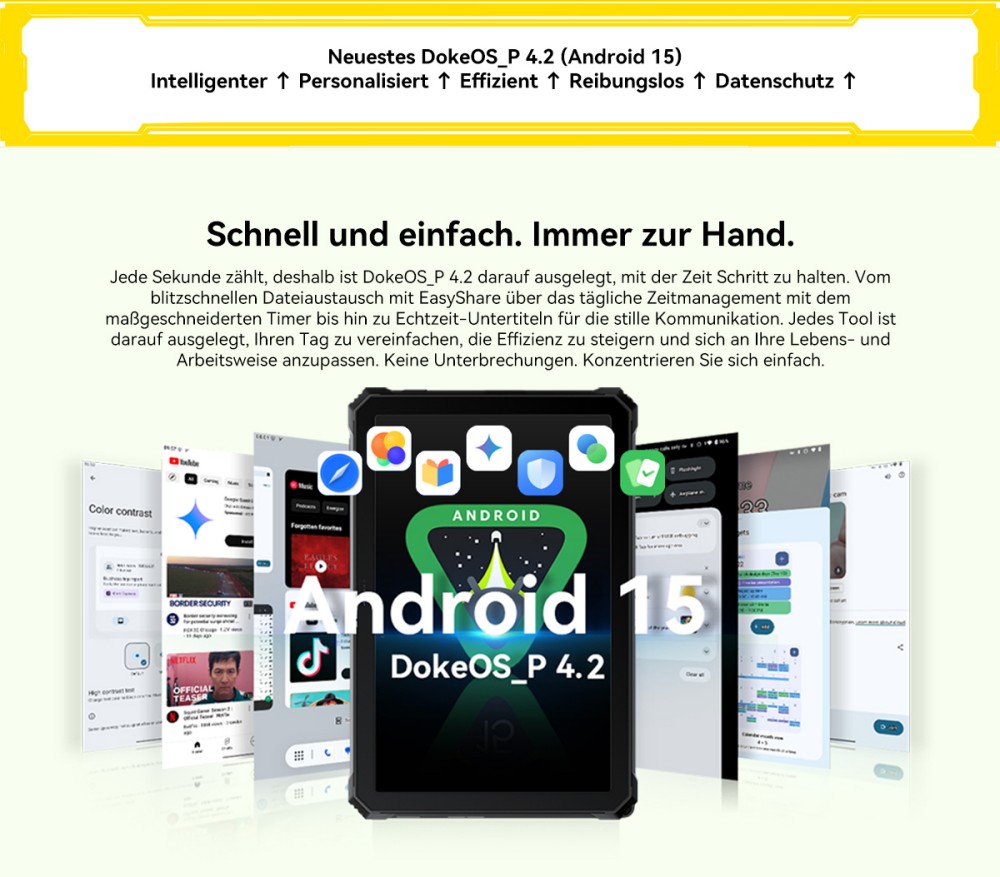 Blackview Active 12 Pro 5G Projektor AI Rugged Tablet, 200LM 120 Zoll 1080P Projektion, Android 15, 11 Zoll 1920*1200 IPS Bildschirm, MT6878 8 Kerne, 12GB + 24GB Erweiterungs-RAM 256GB ROM, 30000mAh Akku, 120W Schnellladung, 50MP+108MP Kamera, WiFi 6E
