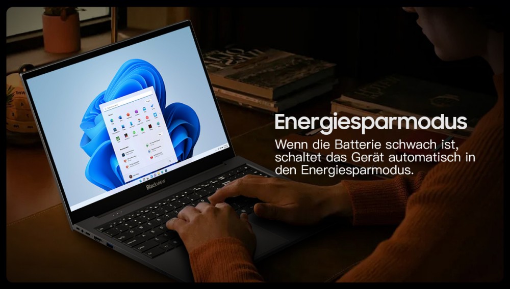 Blackview AceBook 8 Laptop, 15,6 Zoll 1920*1080 IPS-Bildschirm, Intel N150 4-Kern Max 3,6GHz, 16GB RAM 512GB SSD, Dual-Band WLAN Bluetooth 5.0, 2*USB 3.0 1*USB 2.0 1*USB-C 1*HDMI 2.0 1*Audiobuchse 1*MicroSD-Kartensteckplatz, 38Wh Akku 36W Ladegerät