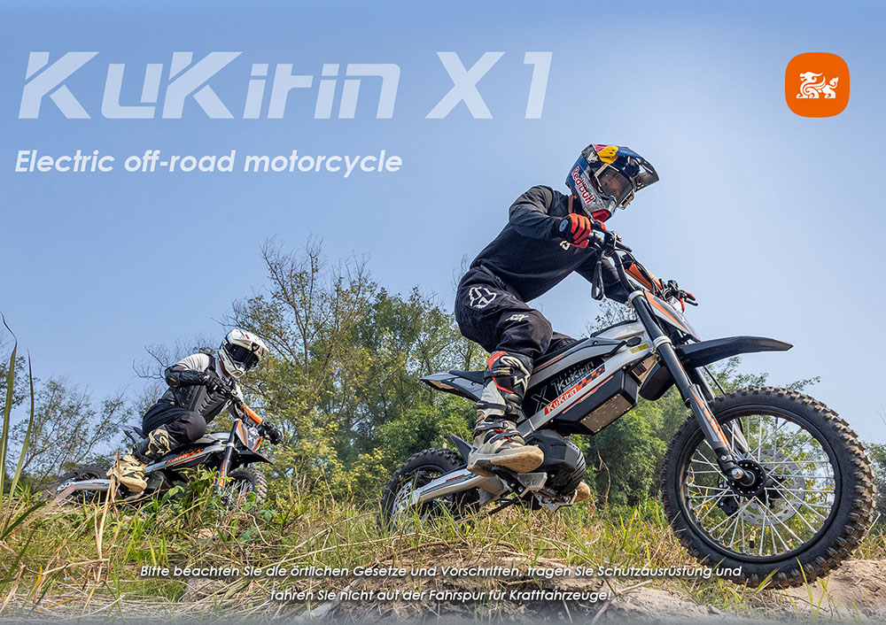 Kukirin X1 Motocyclette Électrique, Moteur 1000W, Batterie 48V 20.8Ah, Pneus Avant de 14 Pouces et Arrière de 12 Pouces, Vitesse Maximale de 50 km/h, Autonomie de 40 km, Freins Hydrauliques Avant et Arrière, Absorption des Chocs Hydrauliques