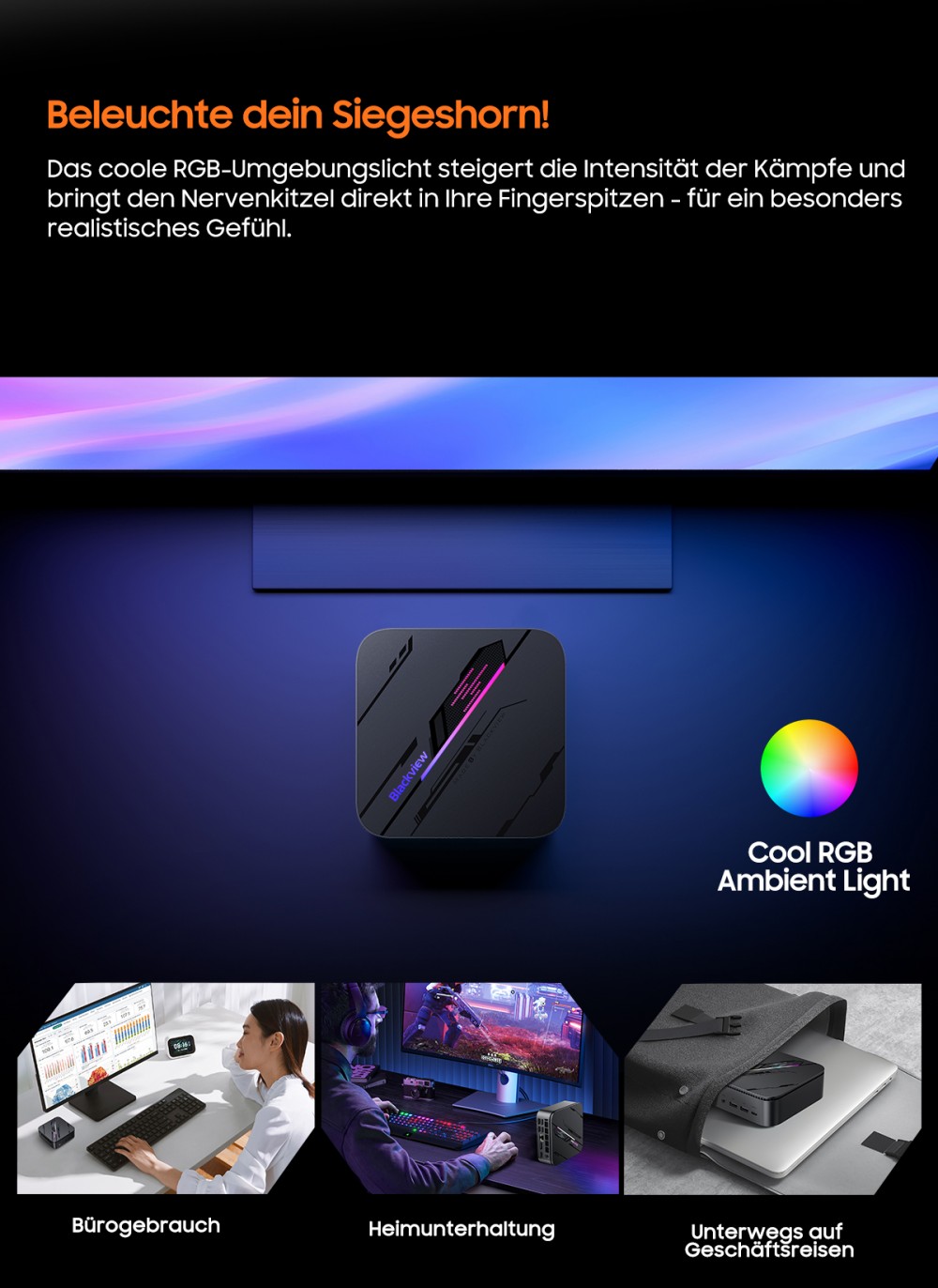 Blackview MP100 Pro Mini-PC, Intel i9-12900HK 14 Kerne, max. 5,0 GHz, 16 GB RAM, 1 TB SSD, HDMI+DP+USB-C Dreifach-4K-Display, WiFi 6 Bluetooth 5.2, 4*USB 3.2 Gen 1 Typ-A, 2*USB 3.2 Gen 2 Typ-A, 1*RJ45, 1*Audio-Buchse