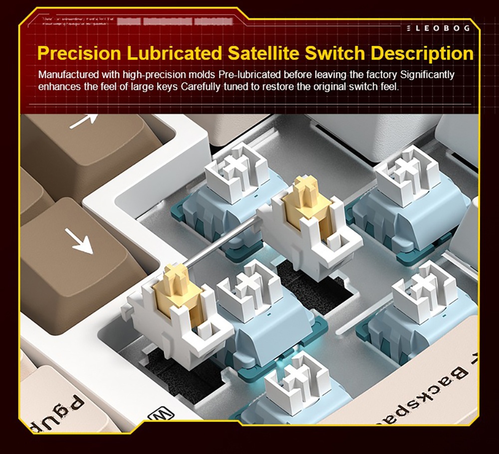 LEOBOG Hi75C Pro Tri-Mode Wireless Mechanical Keyboard, 75% Layout, Aluminum Case, Gasket Mount, Hot-Swappable, RGB Backlit, Knob Control, 4000mAh Battery