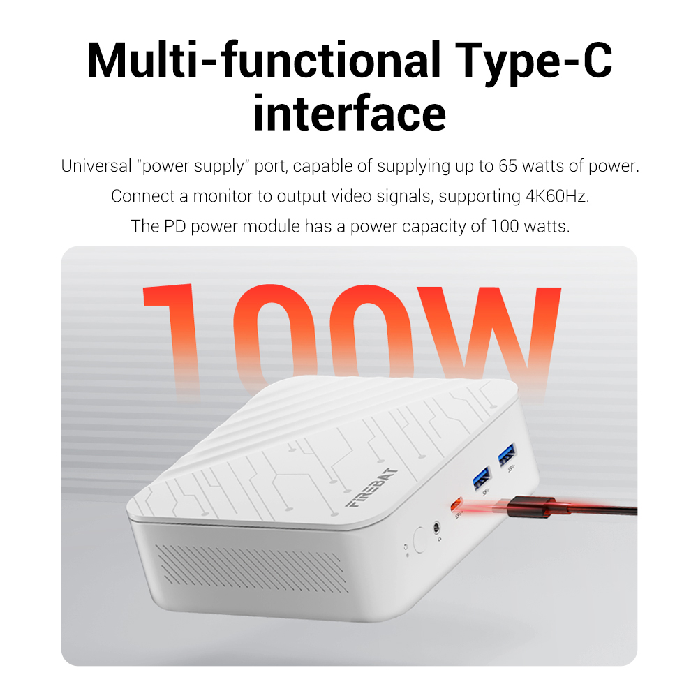 Mini PC FIREBAT AM02, processeur AMD Ryzen 5 7430U 6 c&oelig;urs jusqu'&agrave; 4,3 GHz, 64 Go de RAM DDR4, SSD de 2 To, carte graphique AMD Radeon, triple affichage 4K, double port RJ45 2,5 GHz, Wi-Fi 6 et Bluetooth 5.2.