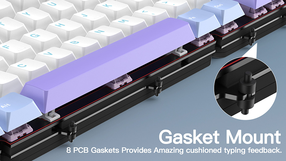 WOBKEY Rainy75 Tri-Mode Wireless Mechanical Keyboard, CNC 6063 Aluminum, 75% Layout, Gasket Mount, RGB Backlit, Hot-Swappable, 3500mAh Battery