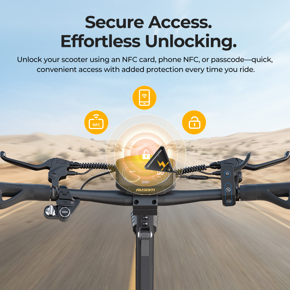 Ausom Gosoul 2 Pro Dual Motor Electric Scooter, 1000W*2 Motor, 48V 18Ah Battery, 10-inch Tires, 60km/h Max Speed, 90km Range, Front & Rear Disc Brake, Dual Front Suspension, NFC Unlock