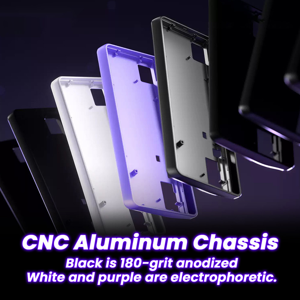 LEOBOG Hi65 Tri-Mode Wireless Mechanical Keyboard, 65% Layout, Gasket Mount, Hot-Swappable Jasper Linear Switch, PBT Dye-Sublimation Keycaps, RGB Backlight, 4000mAh Battery, Type-C/2.4G/Bluetooth - Black