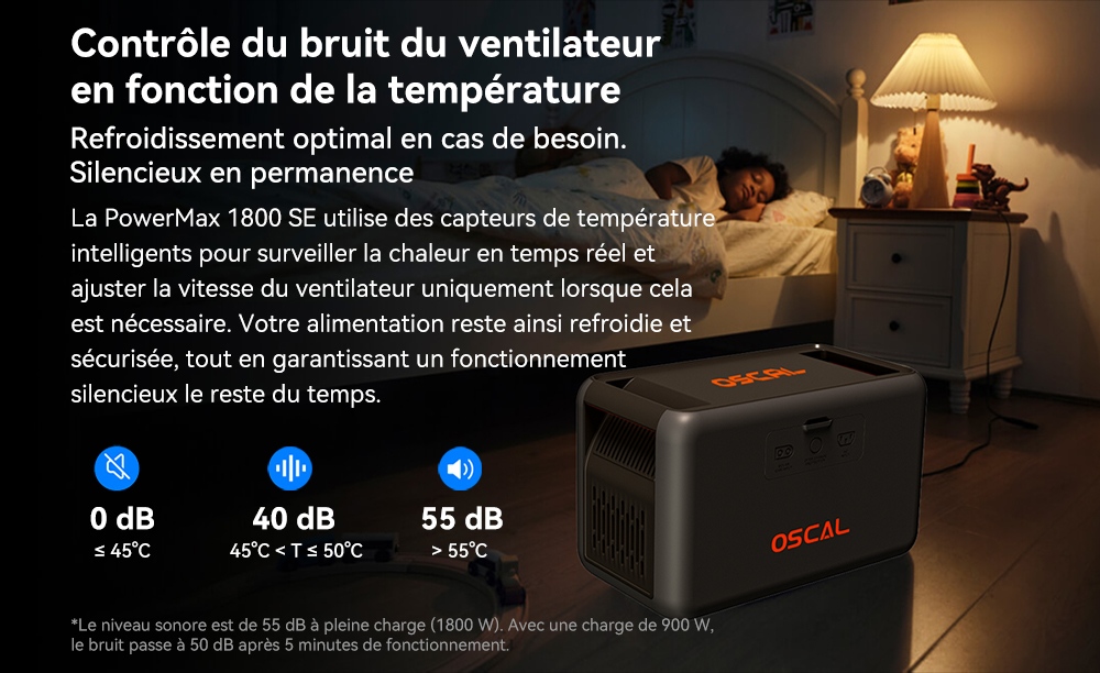 Blackview Oscal PowerMax 1800 SE Station d&rsquo;&Eacute;nergie Portable, Batterie LiFePO₄ 1024Wh, 1800W Puissance Nominale / 3600W Puissance de Cr&ecirc;te, 10 Sorties, Charge Rapide Solaire 800W & AC 700W, UPS 0,01s, pour Ext&eacute;rieur & Secours Domestique