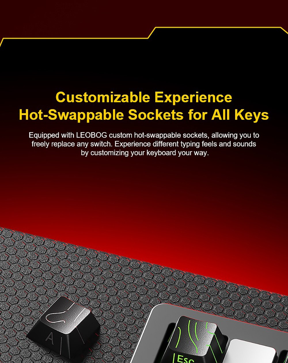 LEOBOG Hi75C Pro Tri-Mode Wireless Mechanical Keyboard, 75% Layout, Aluminum Case, Gasket Mount, Hot-Swappable, RGB Backlit, Knob Control, 4000mAh Battery