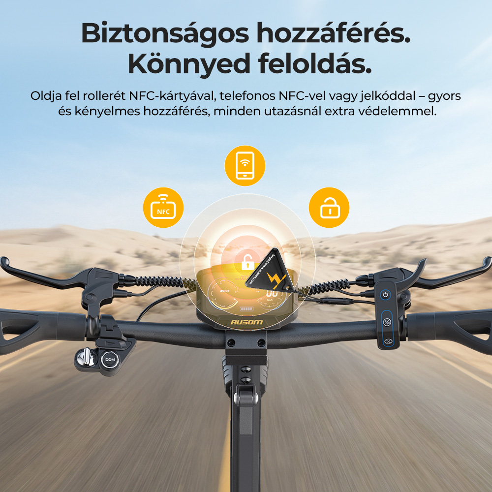 Ausom Gosoul 2 Pro K&eacute;tmotoros Elektromos Roller, 1000W*2 Motor, 48V 18Ah Akkumul&aacute;tor, 10 H&uuml;velykes Gumiabroncsok, 60km/h Maxim&aacute;lis Sebess&eacute;g, 90km Hat&oacute;t&aacute;v, Első & H&aacute;ts&oacute; T&aacute;rcsaf&eacute;k, Kettős Első Felf&uuml;ggeszt&eacute;s, NFC Felold&aacute;s