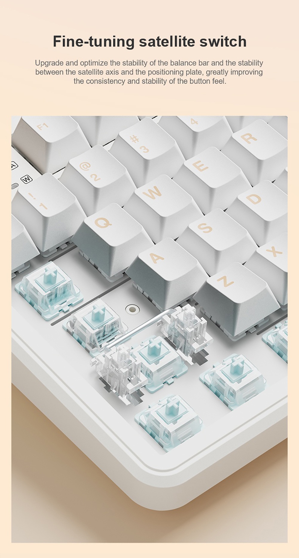 AULA F108 Pro Tri-Mode Wireless Mechanical Keyboard, 104-Key Full Size, 1.14