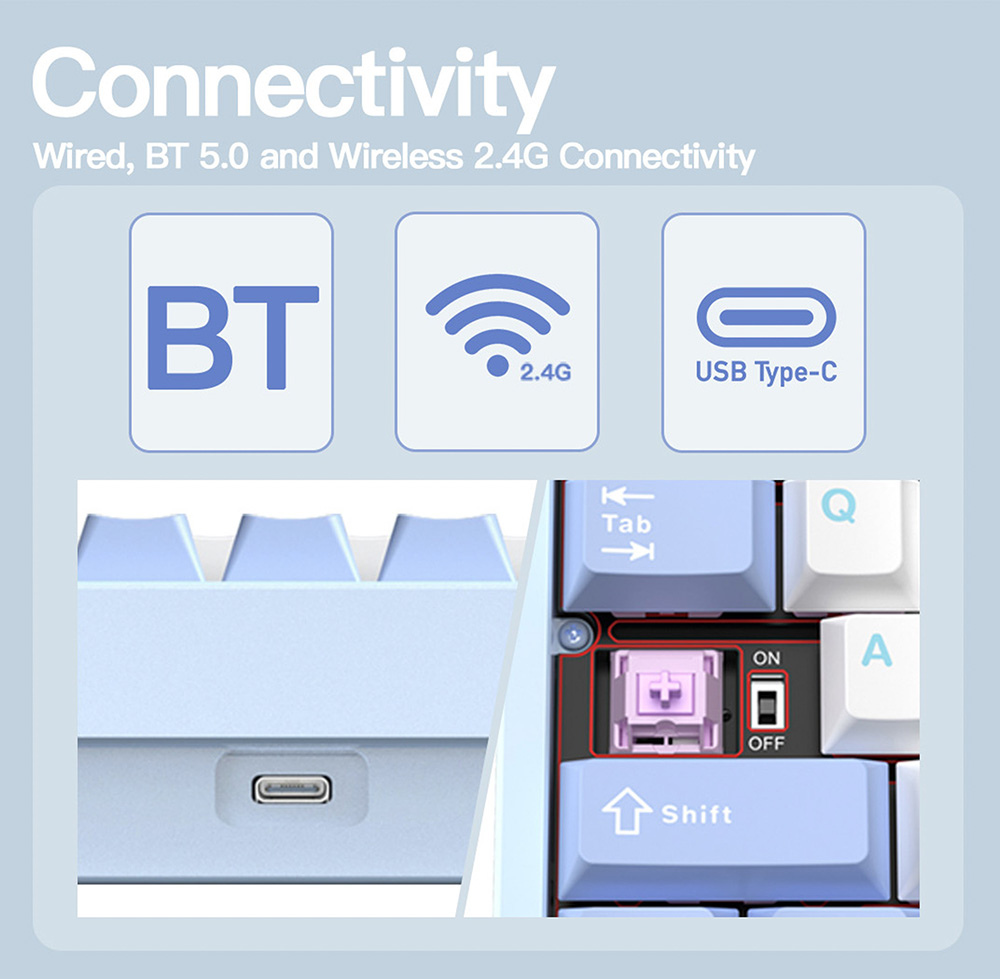 WOBKEY Rainy75 Tri-Mode Wireless Mechanical Keyboard, CNC 6063 Aluminum, 75% Layout, Gasket Mount, RGB Backlit, Hot-Swappable, 3500mAh Battery