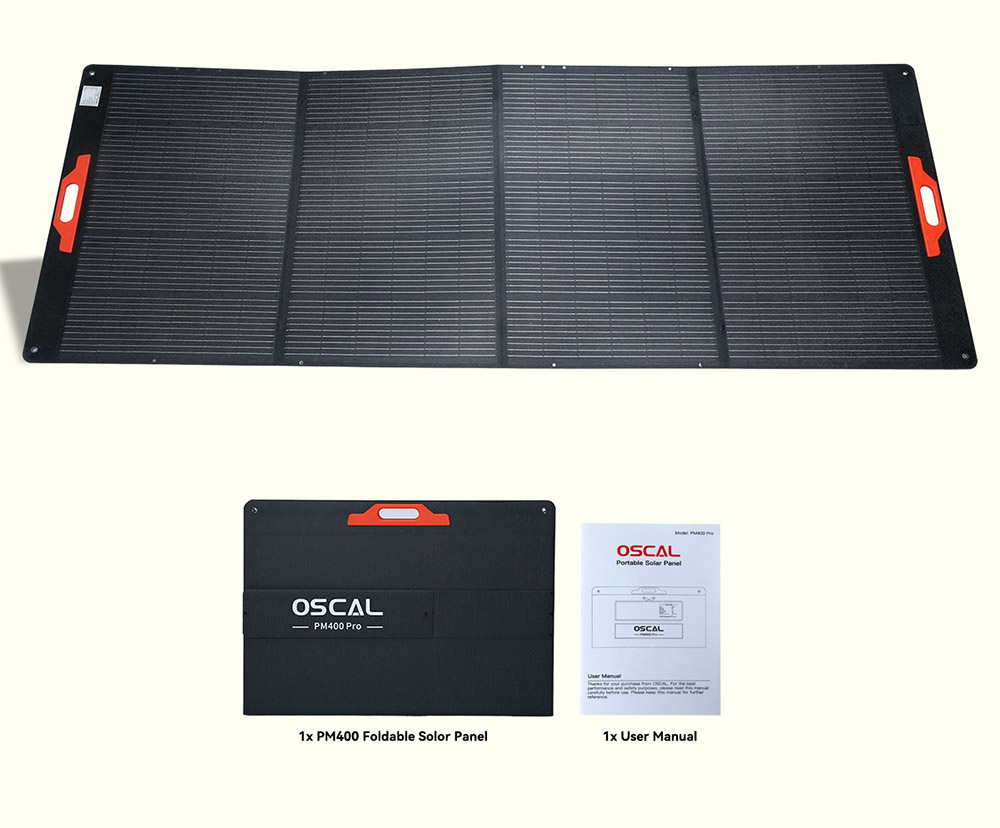 Blackview Oscal PM400 Pro 400W összecsukható napelem, ≥23% napenergia-konverziós hatásfok, IP67