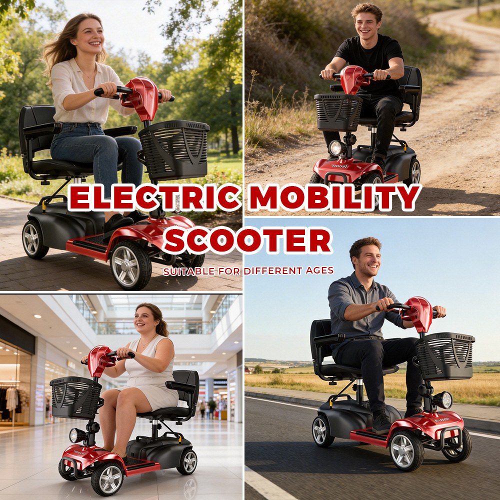 iScooter X02 Mobilit&auml;tsroller, 300-W-Motor, 24V 12Ah-Akku, 8 km/h H&ouml;chstgeschwindigkeit, 25 km Reichweite, 4-Rad-Elektromobil mit Drehsitz und elektromagnetischer Bremse, max. Zuladung 136 kg