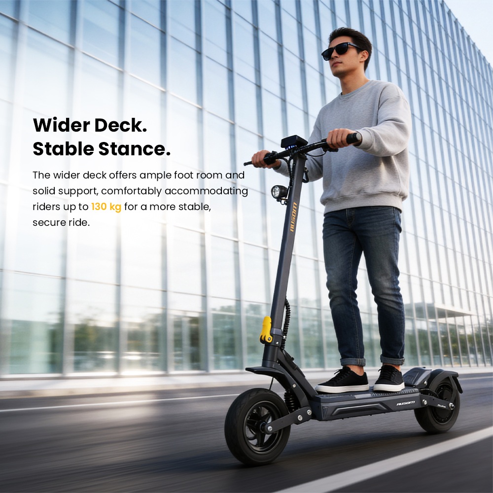 Ausom Gosoul 2 Pro Trotinette &Eacute;lectrique, Moteur 1000W, Batterie 48V 18Ah, Pneus 10 pouces, Vitesse maximale 20 km/h, Autonomie 90 km, Freins &agrave; disques avant et arri&egrave;re, Double suspension avant, D&eacute;verrouillage NFC