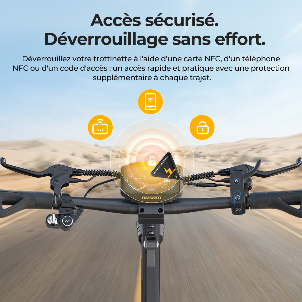 Ausom Gosoul 2 Pro Trottinette &Eacute;lectrique Double Moteur, Moteur 1000W*2, Batterie 48V 18Ah, Pneus 10 pouces, Vitesse Maximale 60km/h, Autonomie 90km, Freins &agrave; Disque Avant & Arri&egrave;re, Double Suspension Avant, D&eacute;verrouillage NFC