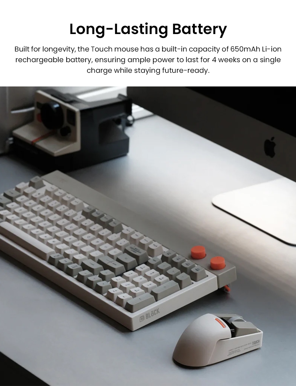 Lofree 0E909 3805sensor OLED Screen Triple-Mode Wireless Mouse - Gray