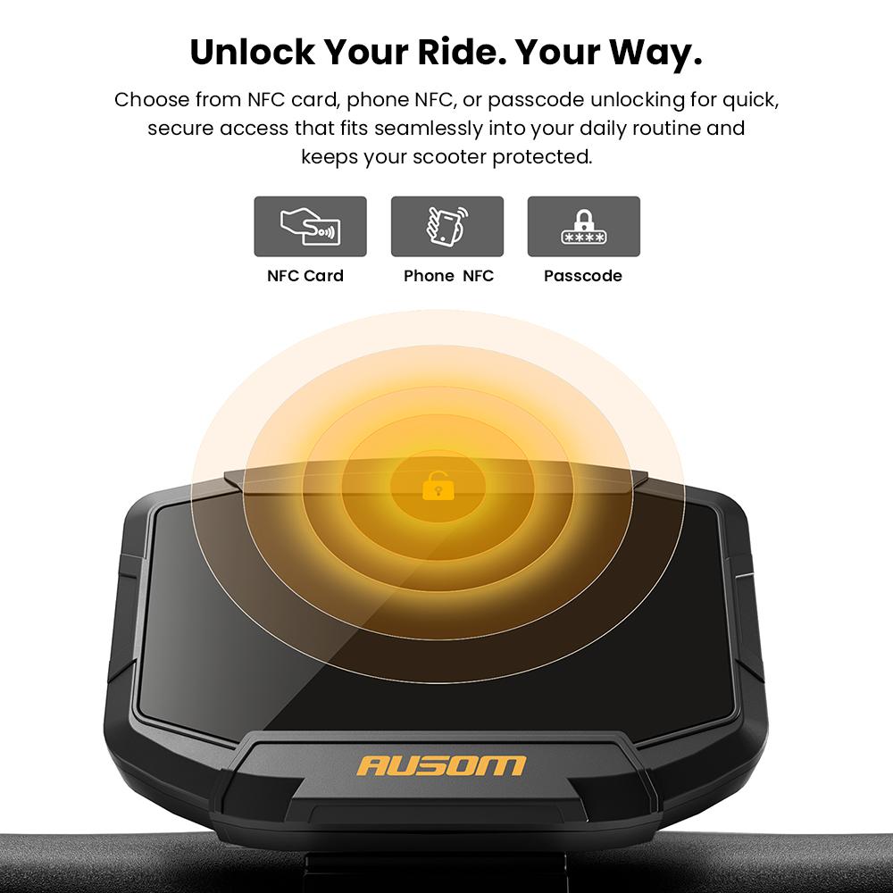 Ausom Gosoul 2 Trotinette &Eacute;lectrique, Moteur 800W, Batterie 48V 13Ah, Pneus de 10 pouces, Vitesse Maximale 20 km/h, Port&eacute;e 70 km, Freins &agrave; Disques Avant et Arri&egrave;re, Suspension Avant Double, D&eacute;verrouillage NFC