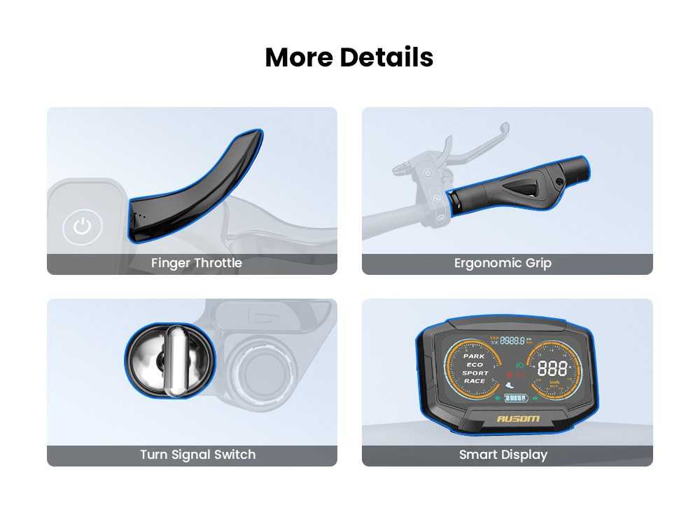 Ausom Gosoul 2 Pro Trotinette &Eacute;lectrique, Moteur 1000W, Batterie 48V 18Ah, Pneus 10 pouces, Vitesse maximale 20 km/h, Autonomie 90 km, Freins &agrave; disques avant et arri&egrave;re, Double suspension avant, D&eacute;verrouillage NFC