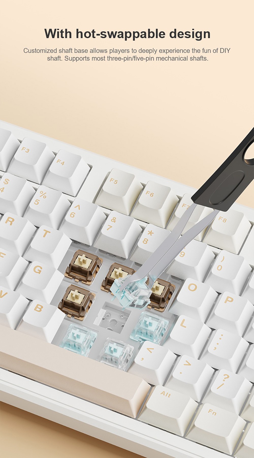 AULA F108 Pro Tri-Mode Wireless Mechanical Keyboard, 104-Key Gasket Mount, Hot-Swappable LEOBOG Graywood V3 Linear Switch, 1.14-Inch LCD Screen, RGB Backlit, 8000mAh Battery