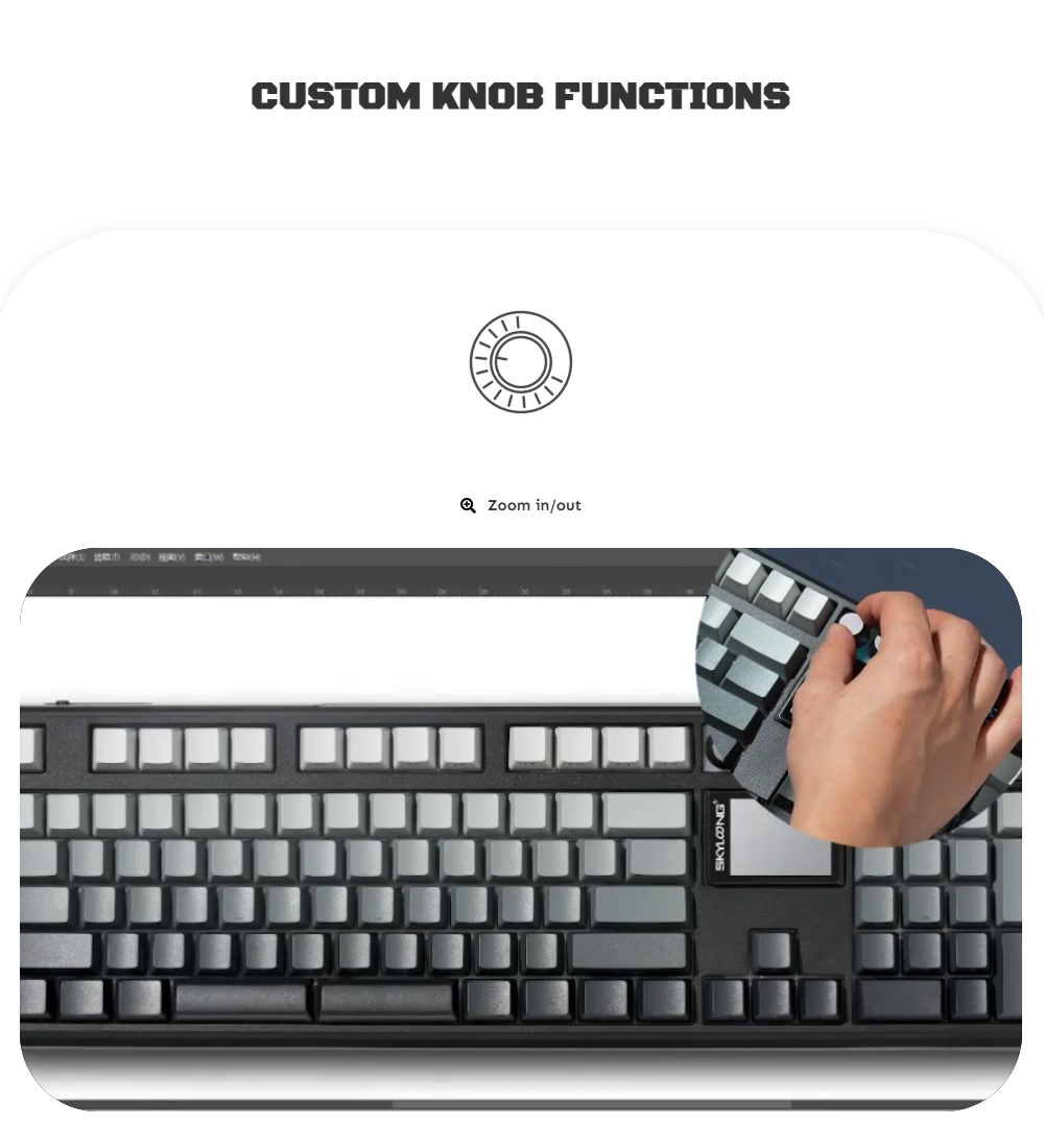 Skyloong GK104 Pro 3.0 Dual-Screen Wireless Mechanical Keyboard, 104-Key Hot-Swappable KTT Rose Silver Linear Switch, Tri-Mode Wired & 2.4G & Bluetooth, 8000mAh Battery, RGB Backlit