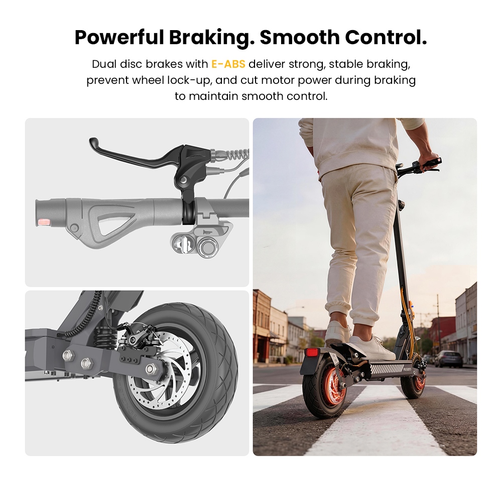 Ausom Gosoul 2 Trotinette &Eacute;lectrique, Moteur 800W, Batterie 48V 13Ah, Pneus de 10 pouces, Vitesse Maximale 20 km/h, Port&eacute;e 70 km, Freins &agrave; Disques Avant et Arri&egrave;re, Suspension Avant Double, D&eacute;verrouillage NFC