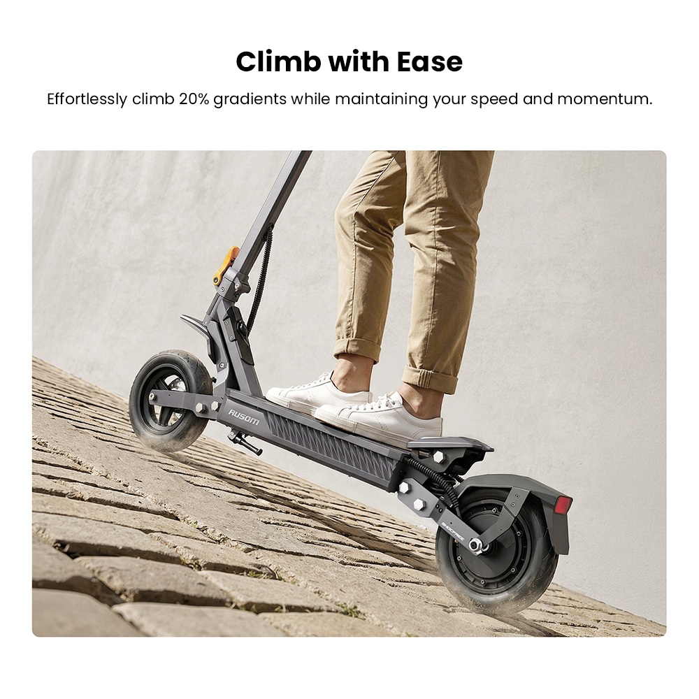 Ausom Gosoul 2 Elektroroller, 800W-Motor, 48V 13Ah-Akku, 10-Zoll-Reifen, 20 km/h H&ouml;chstgeschwindigkeit, 70 km Reichweite, vordere und hintere Scheibenbremsen, doppelte vordere Federung, NFC-Entsperrung