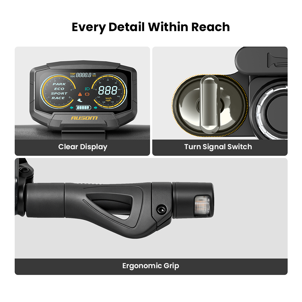 Ausom Gosoul 2 Trotinette &Eacute;lectrique, Moteur 800W, Batterie 48V 13Ah, Pneus de 10 pouces, Vitesse Maximale 20 km/h, Port&eacute;e 70 km, Freins &agrave; Disques Avant et Arri&egrave;re, Suspension Avant Double, D&eacute;verrouillage NFC