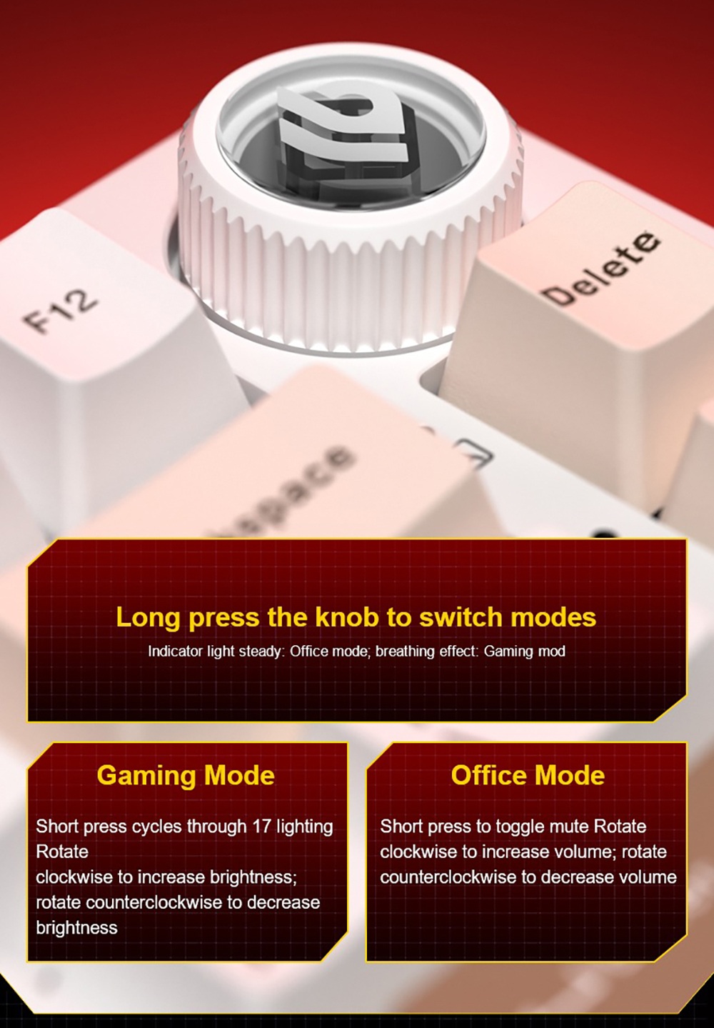 LEOBOG Hi75C Pro Tri-Mode Wireless Mechanical Keyboard, 75% Layout, Aluminum Case, Gasket Mount, Hot-Swappable, RGB Backlit, Knob Control, 4000mAh Battery