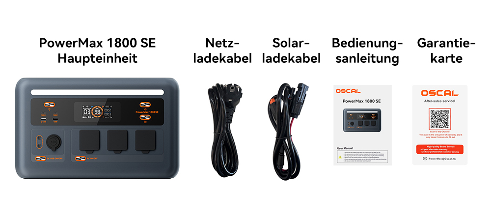 Blackview Oscal PowerMax 1800 SE Tragbare Powerstation, 1024Wh LiFePO₄ Akku, 1800W Nennleistung / 3600W Spitzenleistung, 10 Ausg&auml;nge, 800W Solar- & 700W AC-Schnellladung, 0,01s USV, Reine Sinuswelle, f&uuml;r Outdoor & Heim-Notstrom