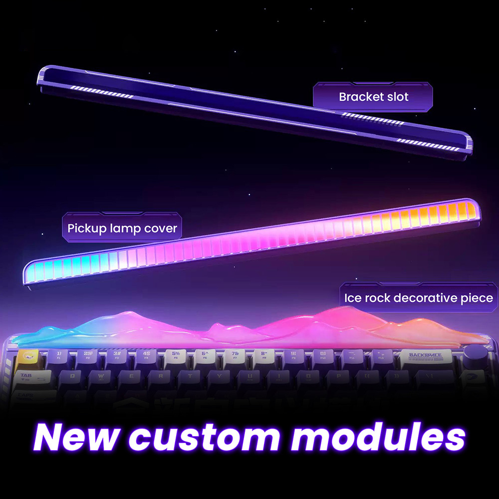 LEOBOG Hi65 Tri-Mode Wireless Mechanical Keyboard, 65% Layout, Gasket Mount, Hot-Swappable Jasper Linear Switch, PBT Dye-Sublimation Keycaps, RGB Backlight, 4000mAh Battery, Type-C/2.4G/Bluetooth - White