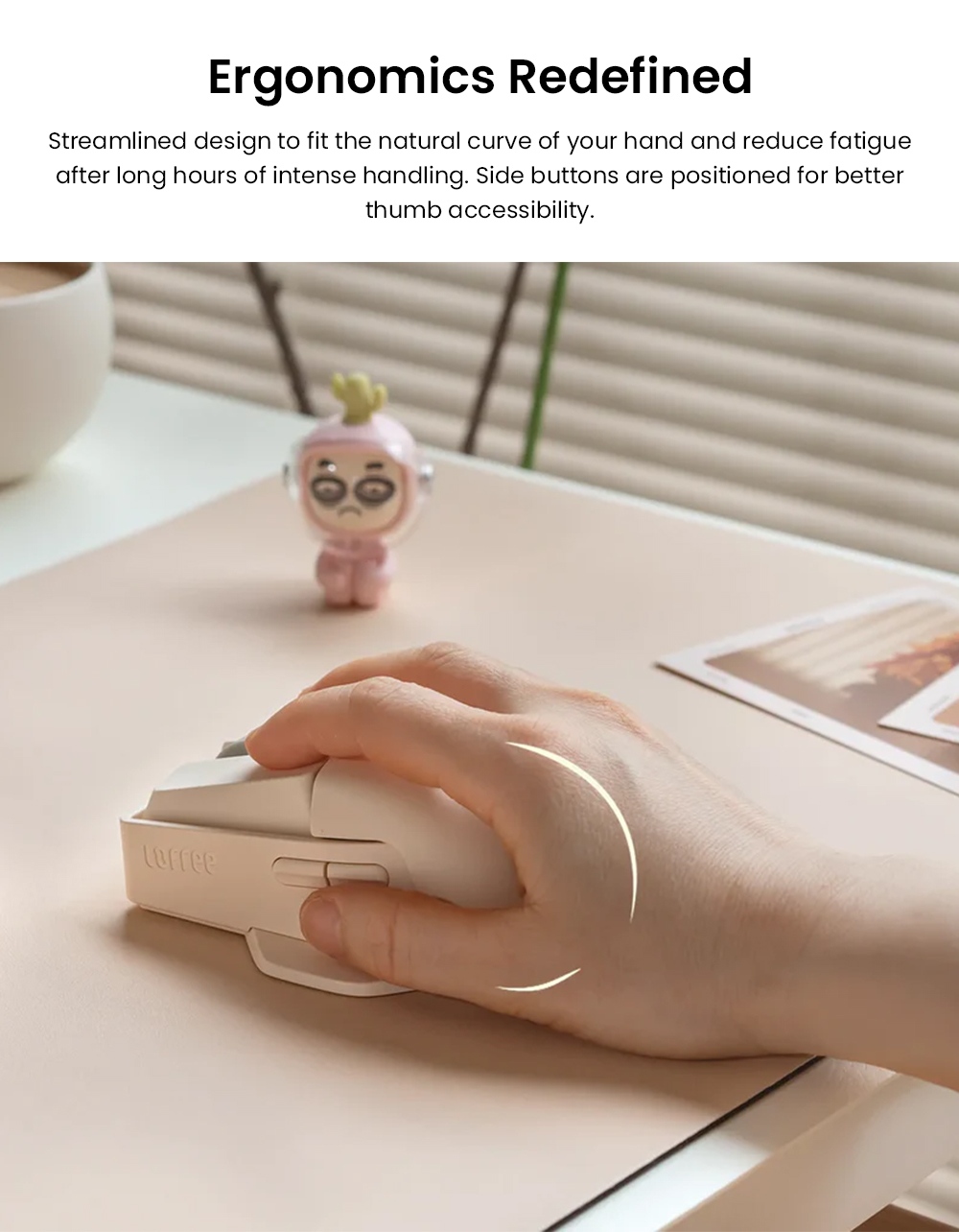 Lofree 0E909 3805sensor OLED Screen Triple-Mode Wireless Mouse - Gray