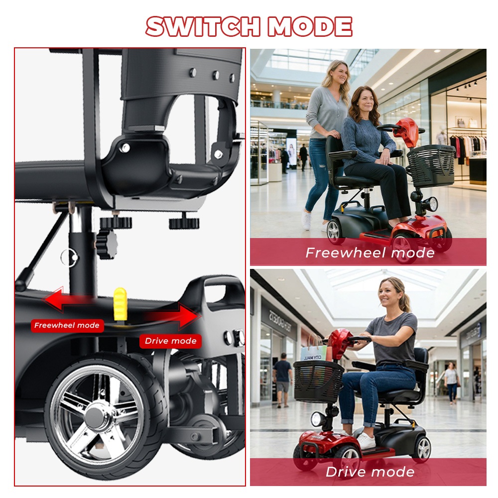 iScooter X02 Mobilit&auml;tsroller, 300-W-Motor, 24V 12Ah-Akku, 8 km/h H&ouml;chstgeschwindigkeit, 25 km Reichweite, 4-Rad-Elektromobil mit Drehsitz und elektromagnetischer Bremse, max. Zuladung 136 kg