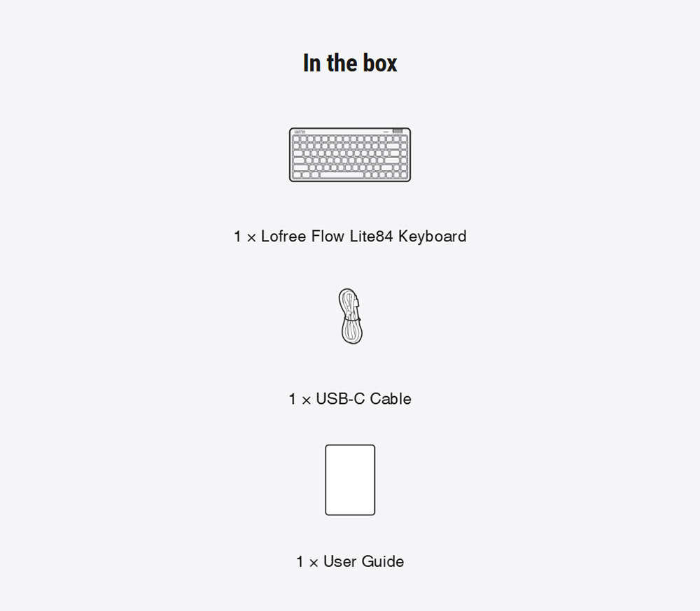 Lofree Flow Lite Low-Profile Mechanical Keyboard, 84-Key Compact Layout, Tri-Mode 2.4G/Bluetooth/USB-C, 2000mAh Battery, Specter Linear Switch 40gf, PBT Double-Shot Keycaps, 1000Hz Polling Rate, Volume Knob - White