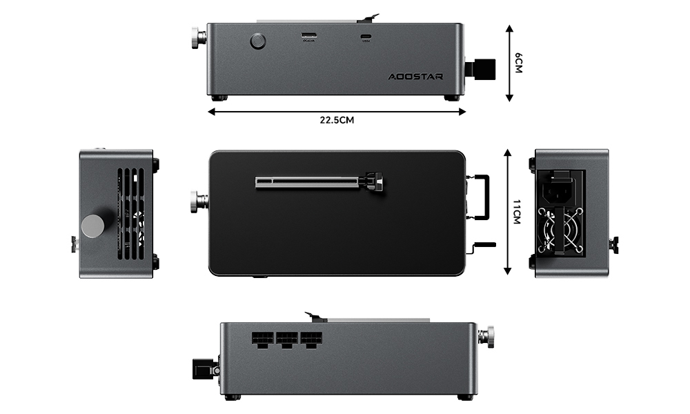 AOOSTAR AG02 eGPU Dock with Oculink & USB4 Port, 100W Reverse Charging, Built-in 800W Power Supply, Supports TGX Interface Hot-swap
