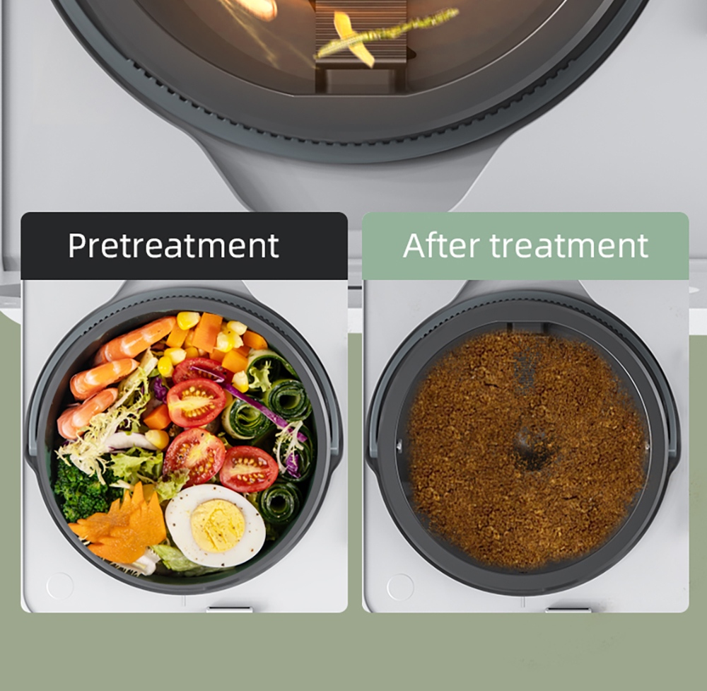 BEECO HQD-260-Plus K&uuml;chenkomposter, 2,5 l Fassungsverm&ouml;gen, Schnelltrocknung, 550 W Hochtemperatur-Trocknung und -Zerkleinerung, geruchsneutral dank Aktivkohlefilter, Bedienung per Knopfdruck, digitale Statusanzeige &ndash; Wei&szlig;