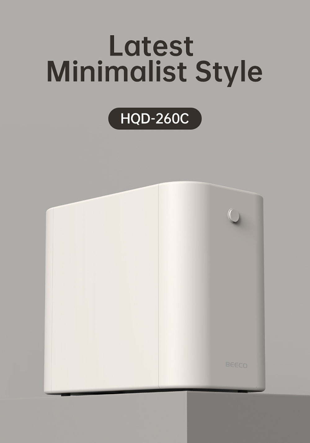 BEECO HQD-260C Elektrischer K&uuml;chenkomposter, 2,5 l Fassungsverm&ouml;gen, 470 W Leistung, 6 intelligente Modi, Selbstreinigung, geruchsneutral dank Aktivkohlefilter, kompaktes Design mit Sichtfenster, Ein-Knopf-Bedienung &ndash; Lotte White